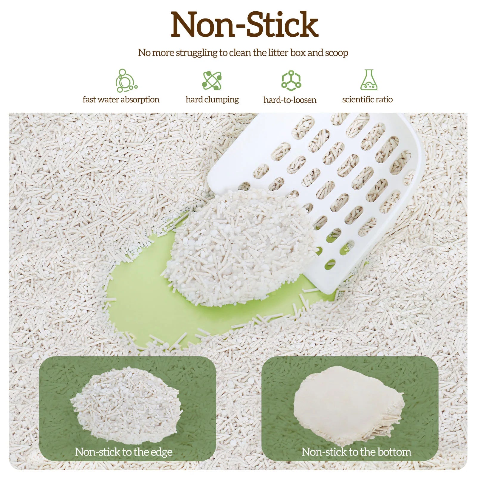 EZSKUUP NonStick Cat Litter (Tofu & Cassava) - 100% Unscented