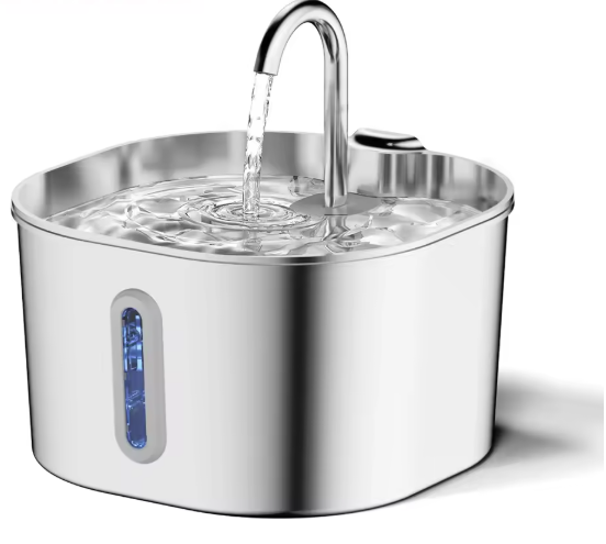 2.2L Stainless Steel Quiet Pet Fountain (Square & Round)