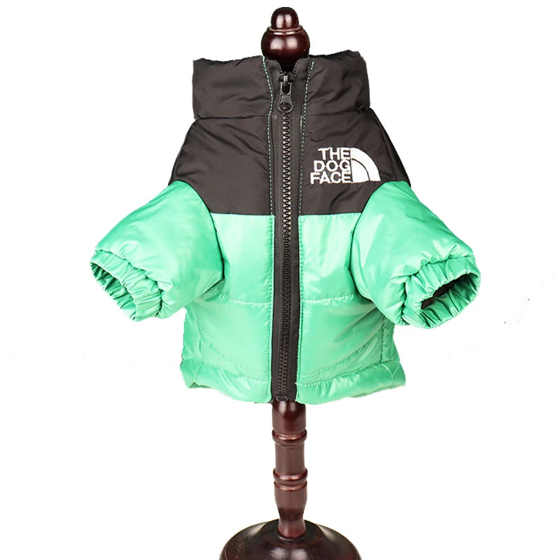 "The Dog Face" Two-Tone Puffer Jacket - Thermal Protection and Adventurous Style