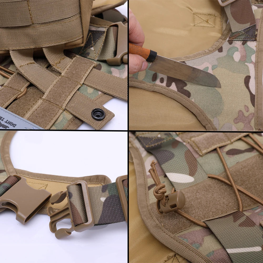 Heavy-Duty Tactical No-Pull Dog Harness and Bungee Leash Set