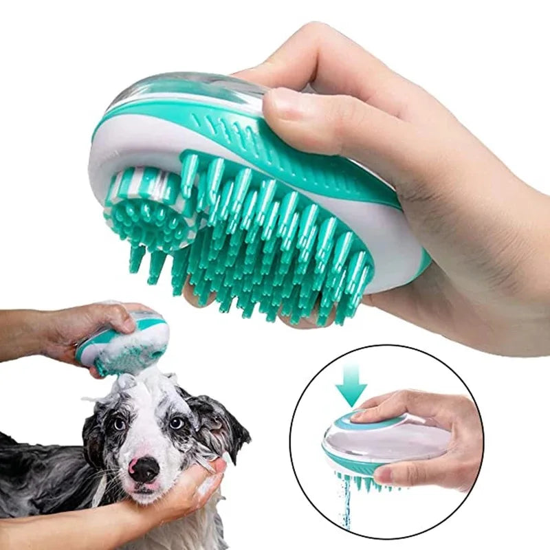 2-in-1 Comfort Dispenser Pet Bath Brush