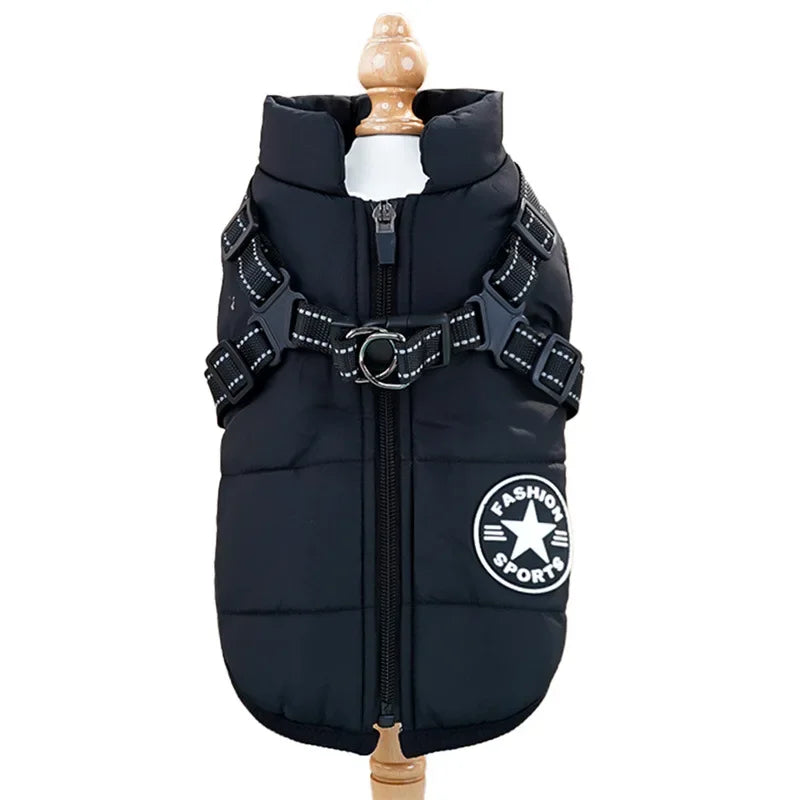 Waterproof Sport-Fashion Padded Coat with Integrated Harness