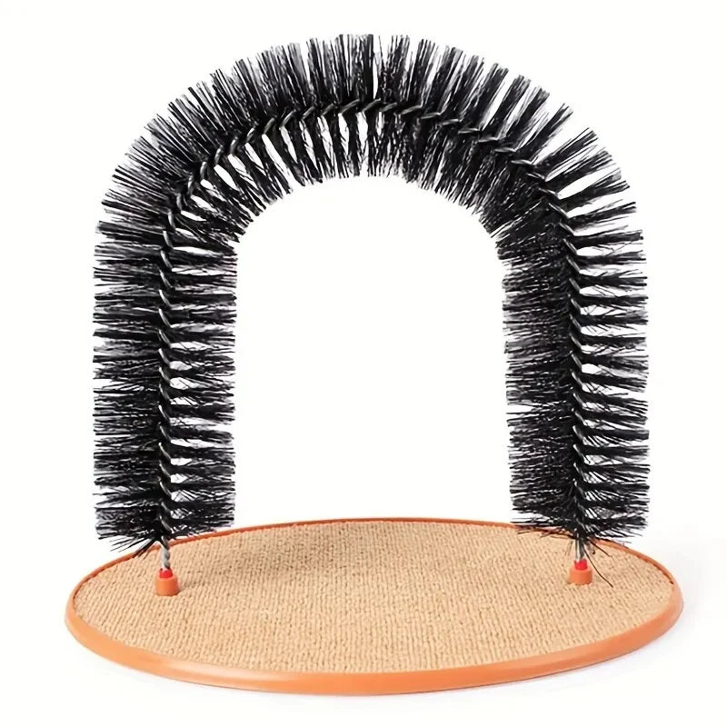 Cat Grooming and Massage Arch - 2-in-1 Toy with Scratching Base