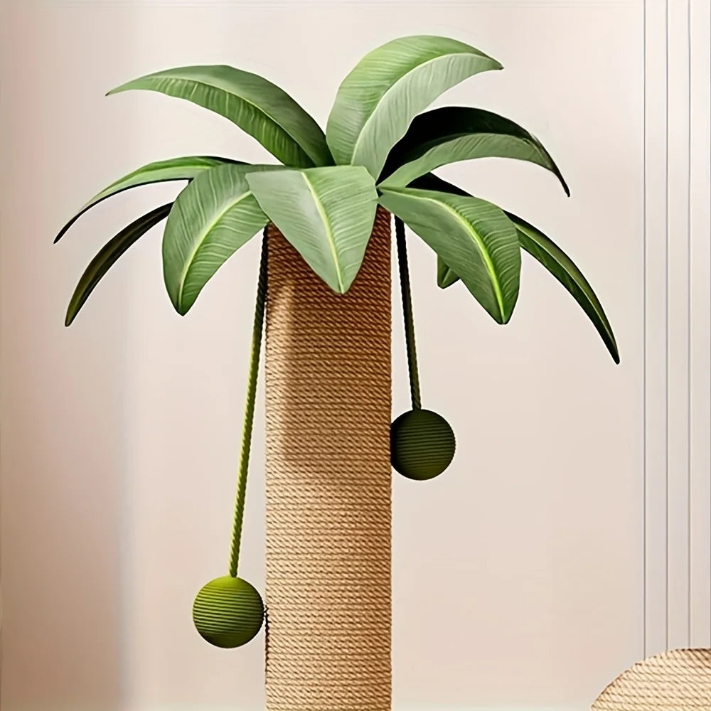 Durable Coconut Tree Themed Cat Scratching Tower