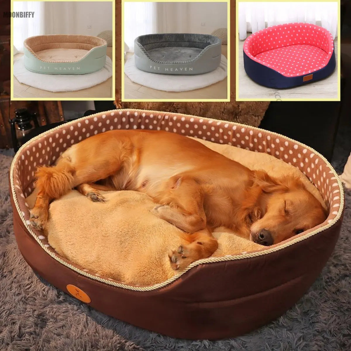 Luxury Oval Pet Bed with High Sides - Premium Comfort for Deep Sleep (Pet Heaven)