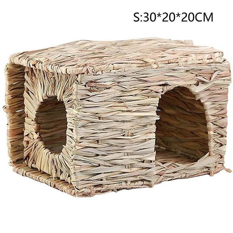 Natural Woven Grass Tunnel, Pad and Cage Hideaway