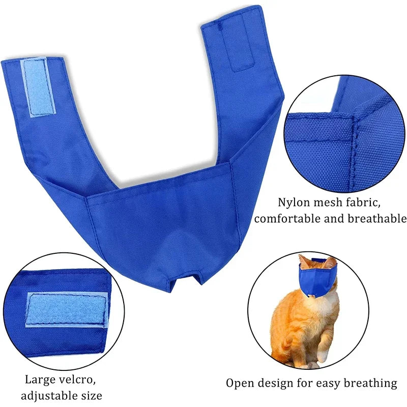 Adjustable Comfort Cat Muzzle for Grooming & Safety