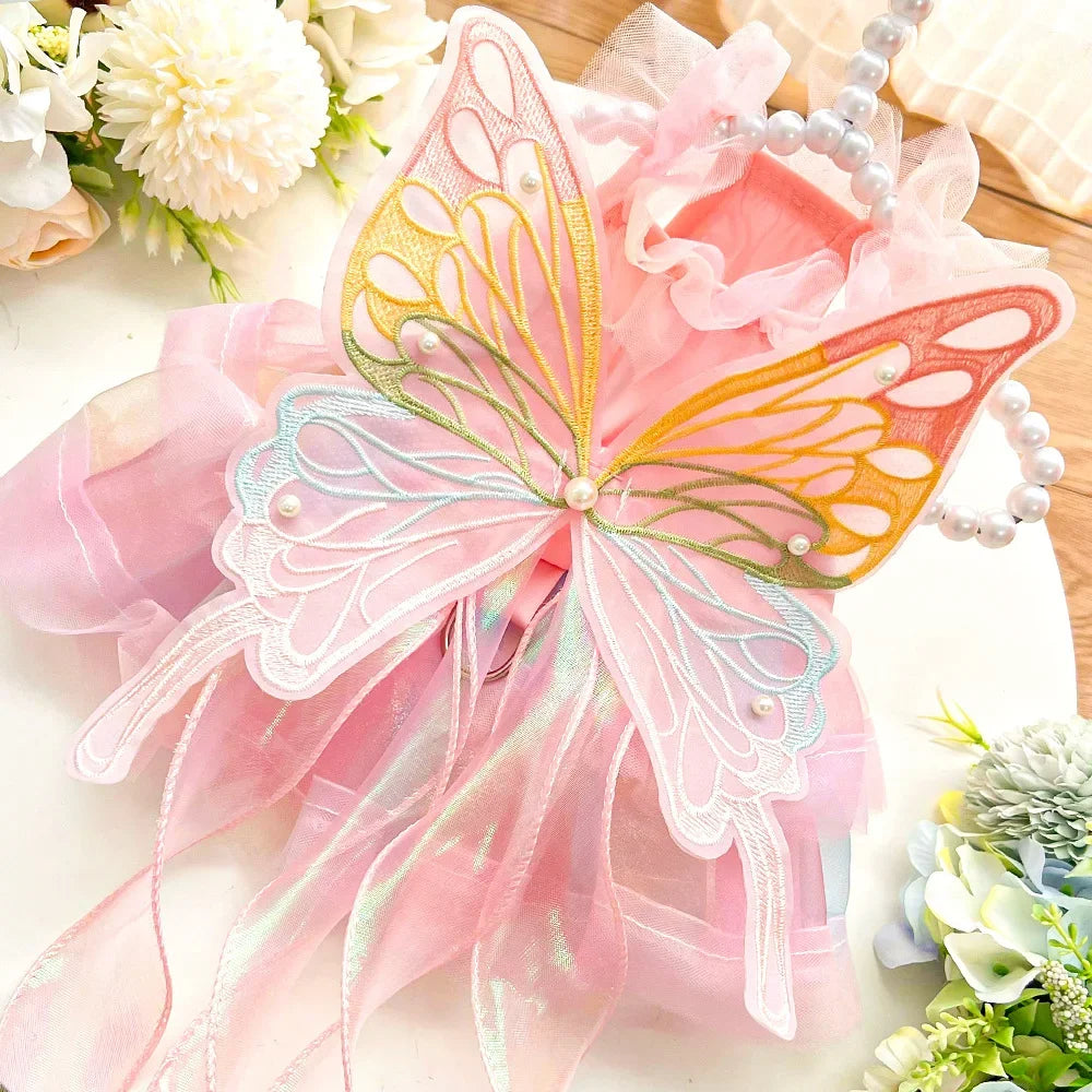 Luxury Butterfly Accessory with Pearls for Pets - Costume and Glamour