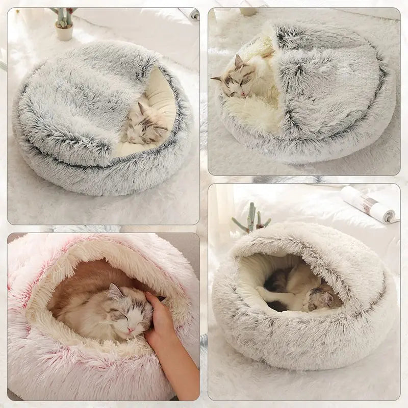 "Pet Heaven" Long Plush Cave Bed - Comfort, Privacy, and Deep Sleep