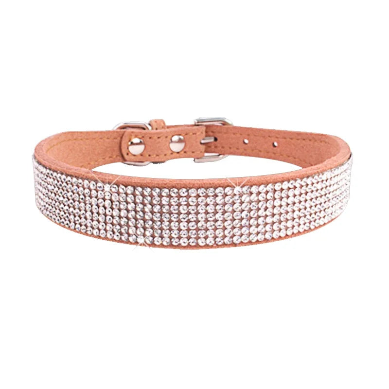 Korean Velvet Luxe Rhinestone Dog Collar