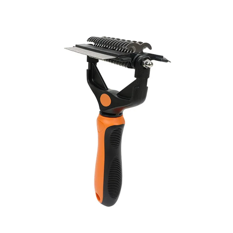 Pro-Grade 3-in-1 Rotating Head Deshedding & Dematting Rake