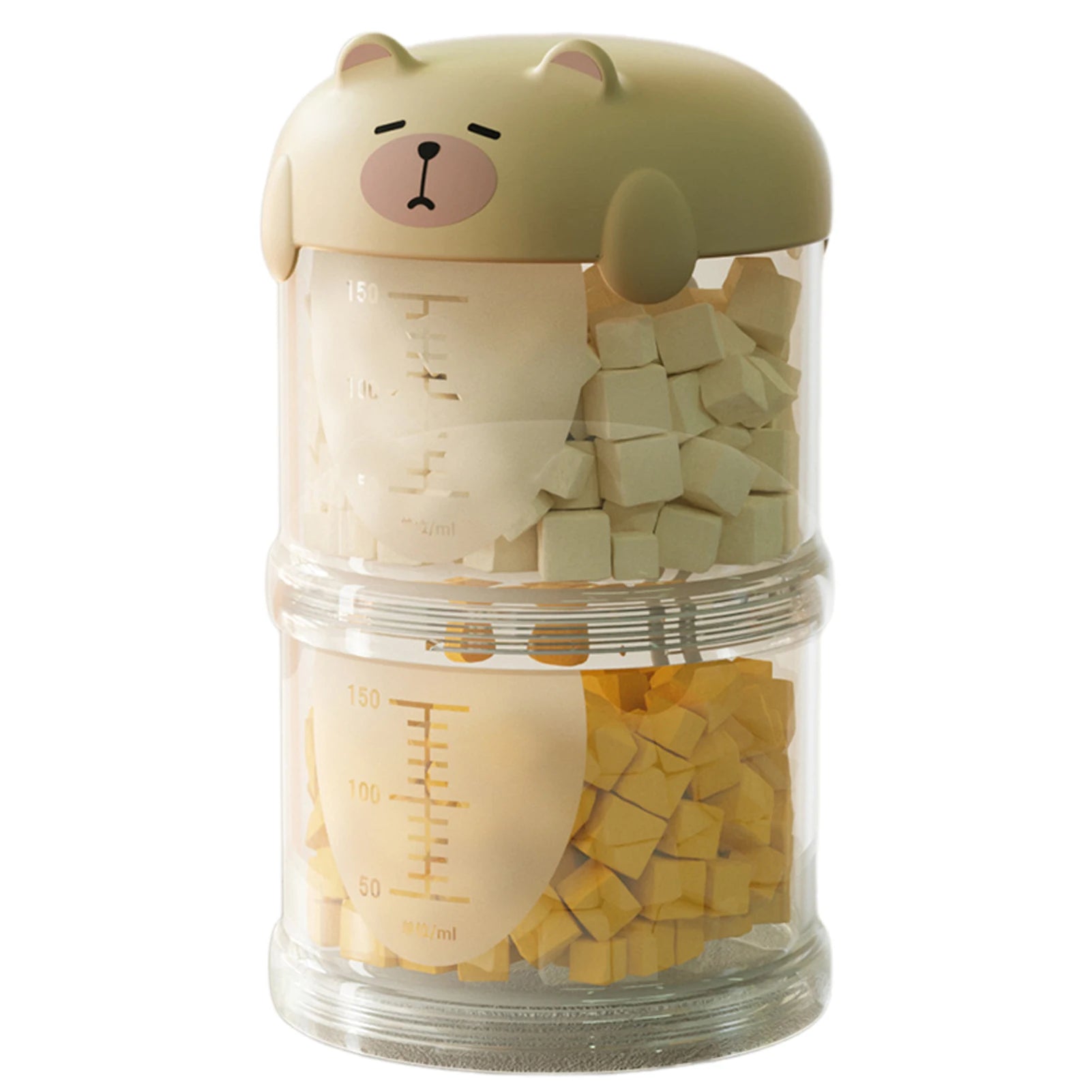 Stackable Bear-Top Travel Food Dispenser