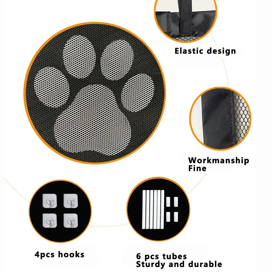 No-Drill Mesh Pet Safety Gate - Passageway Protection