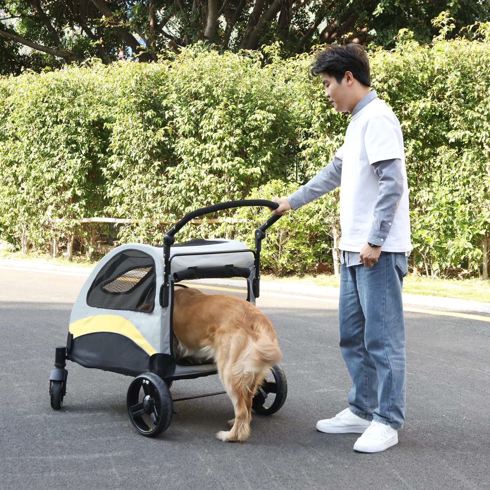 Heavy-Duty All-Terrain Pet Stroller (M, L, XL Sizes)
