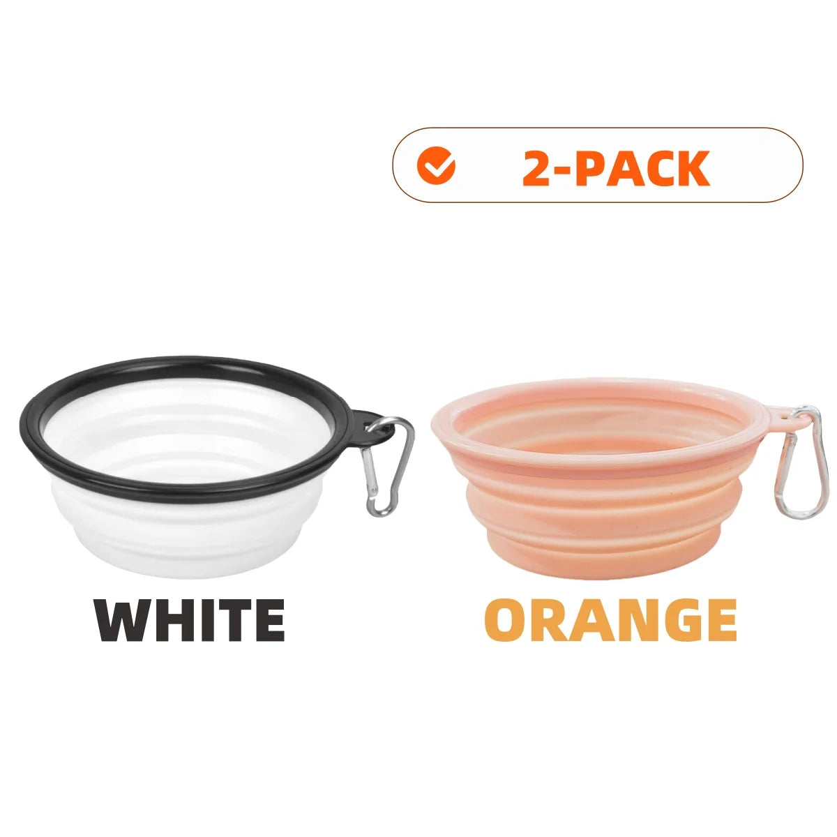 2-Pack Collapsible Silicone Travel Bowls