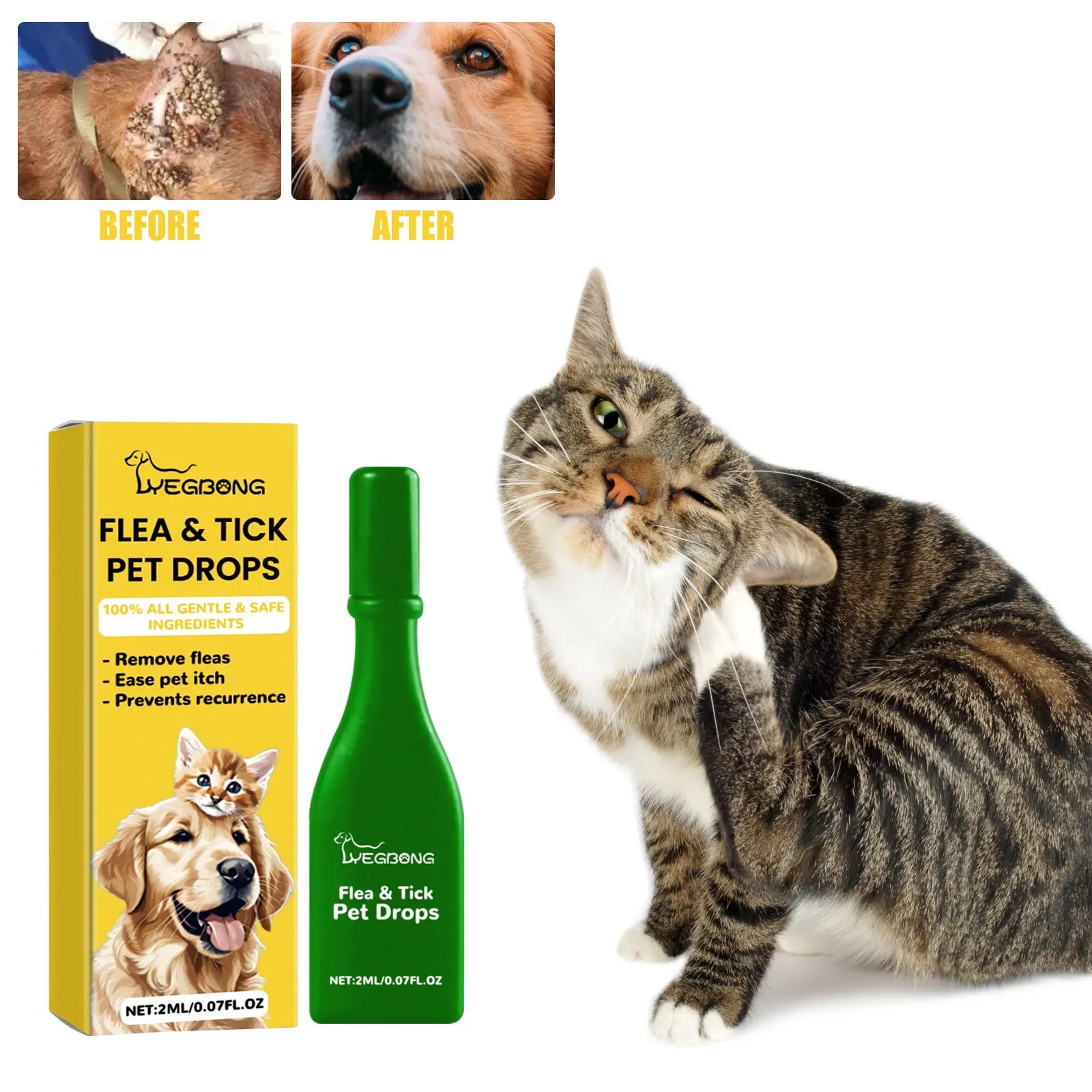 Gentle Flea & Tick Relief Pet Drops (1ml, 3ml, 5ml and 8ml)