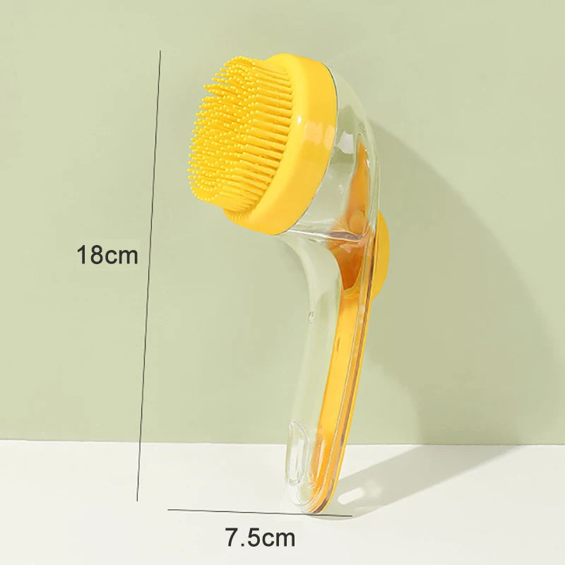 Long-Handle 2-in-1 Shampoo Dispenser Pet Bath Brush