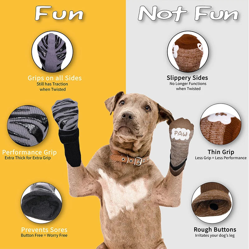 Stay-Put Velcro Anti-Slip Grip Dog Socks
