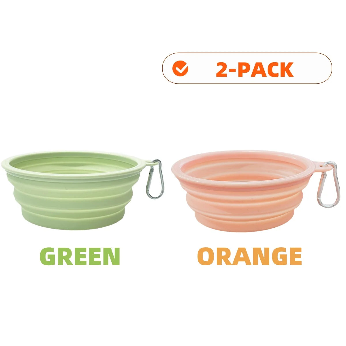 2-Pack Collapsible Silicone Travel Bowls