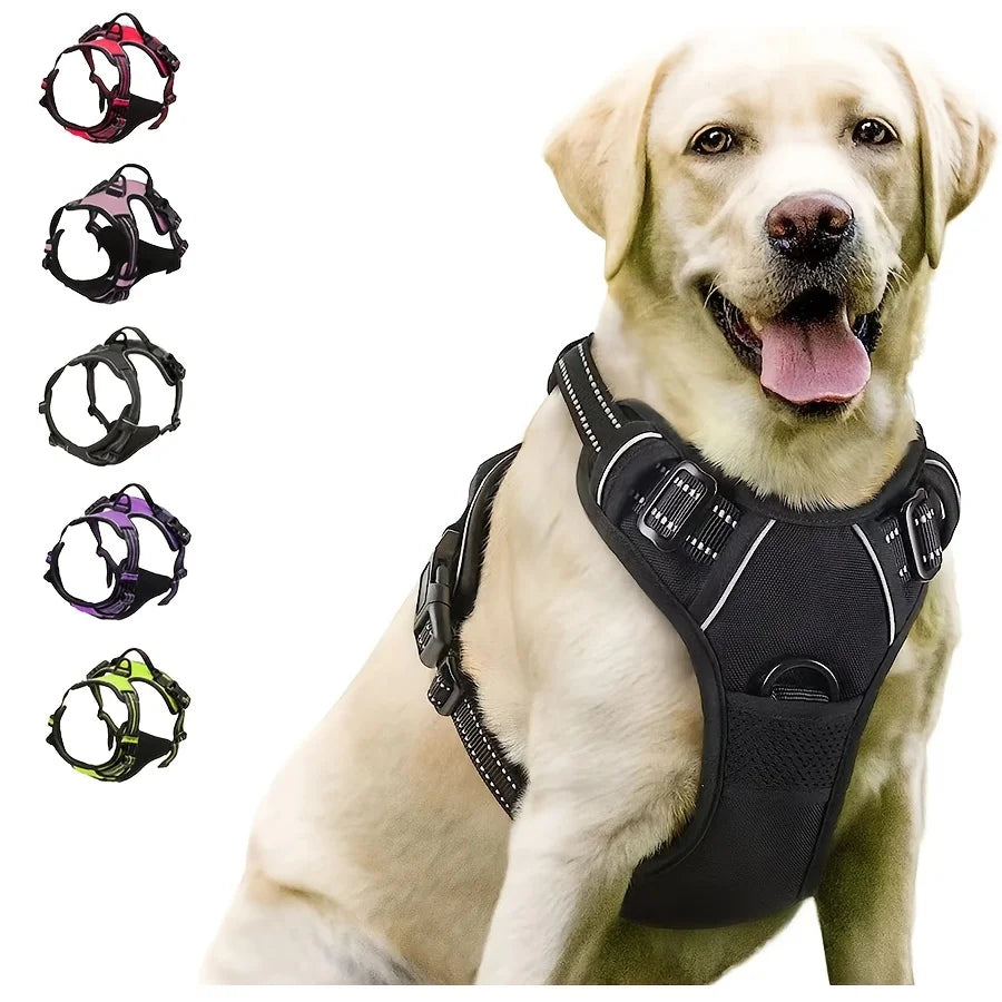 Pro-Grade Multi-Color No-Pull Harness for Large Dogs