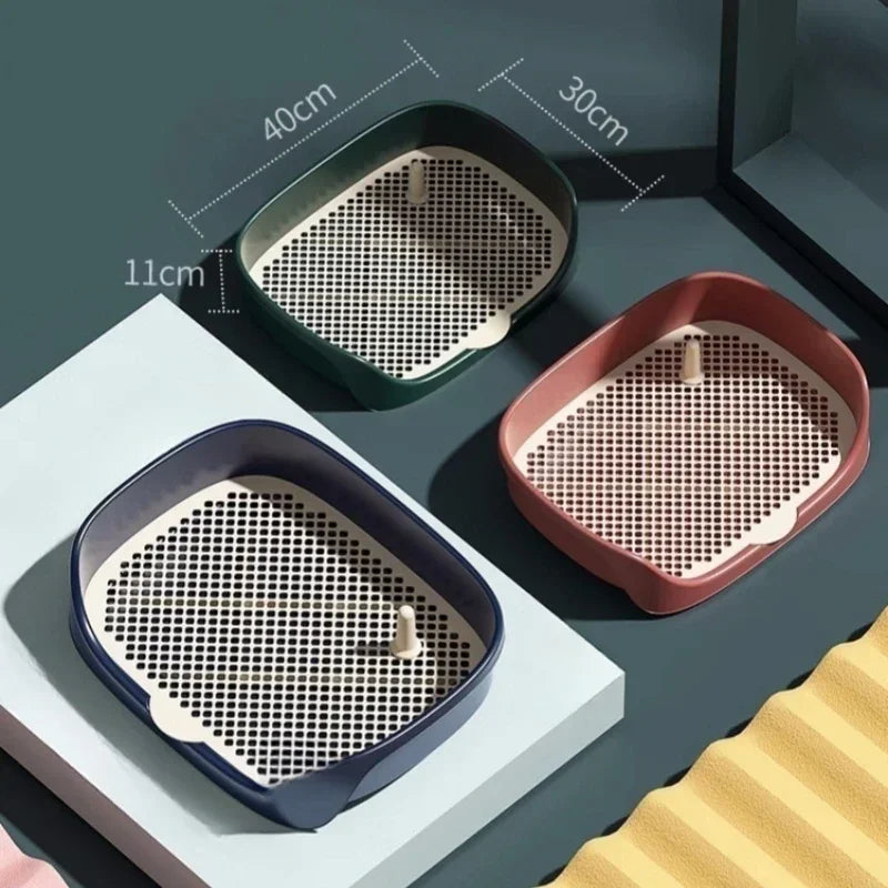 Grate Pet Potty Training Tray with Removable Pee Post