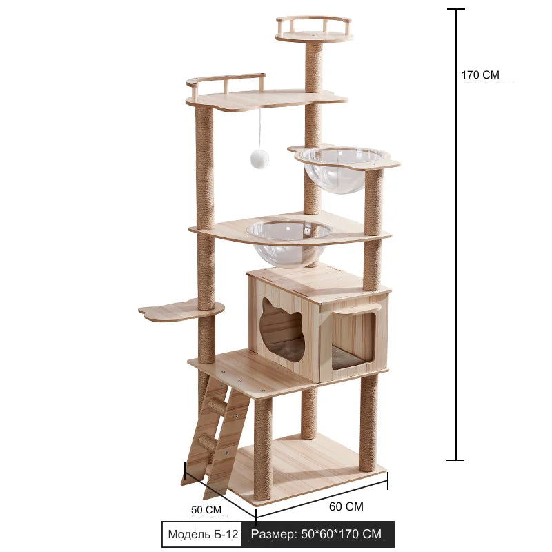 Modern Multi-Level Cat Tree with Observation Hammock