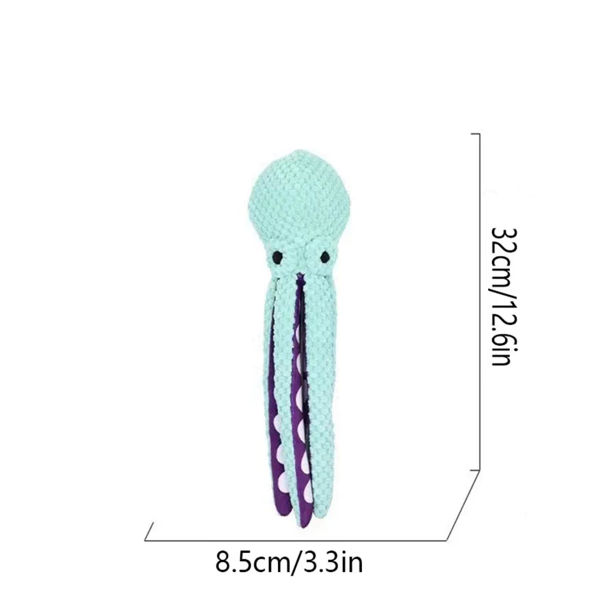 Squeaky Octopus Plush Toy - Soft Tentacles for Chewing and Play