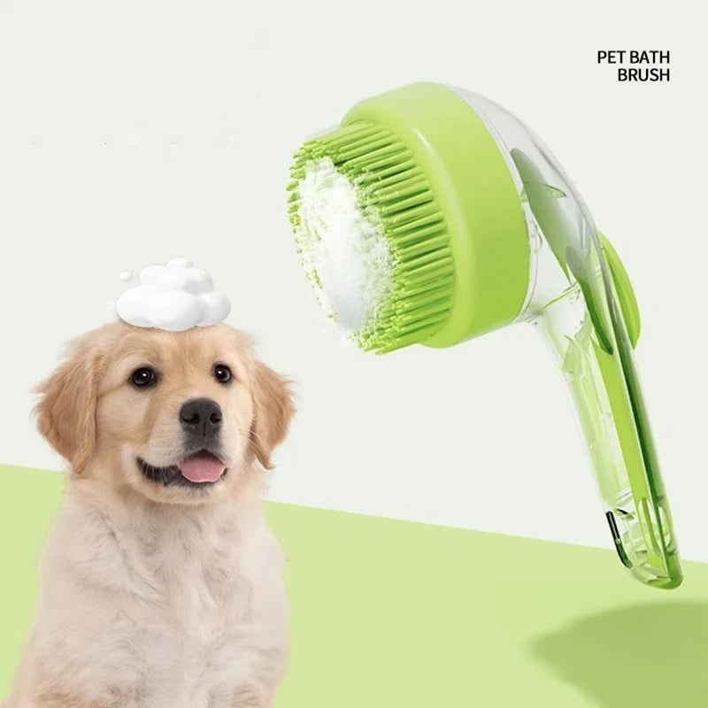 Long-Handle 2-in-1 Shampoo Dispenser Pet Bath Brush