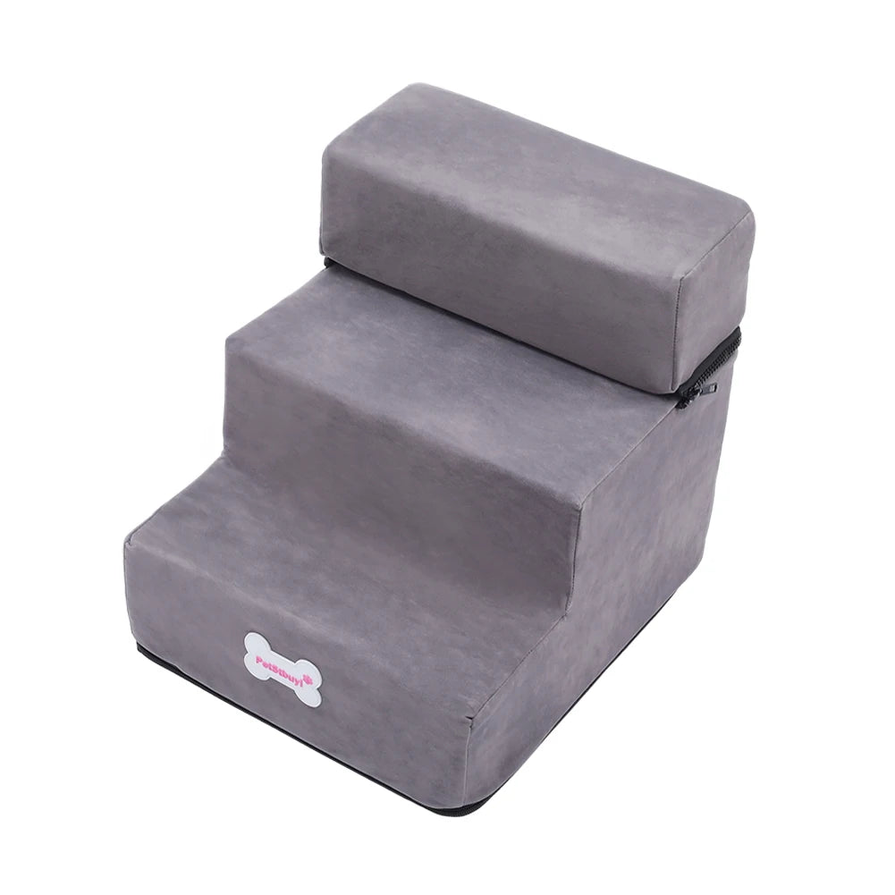 3-Step Adjustable Pet Stairs - Height Adjustment and Joint Support