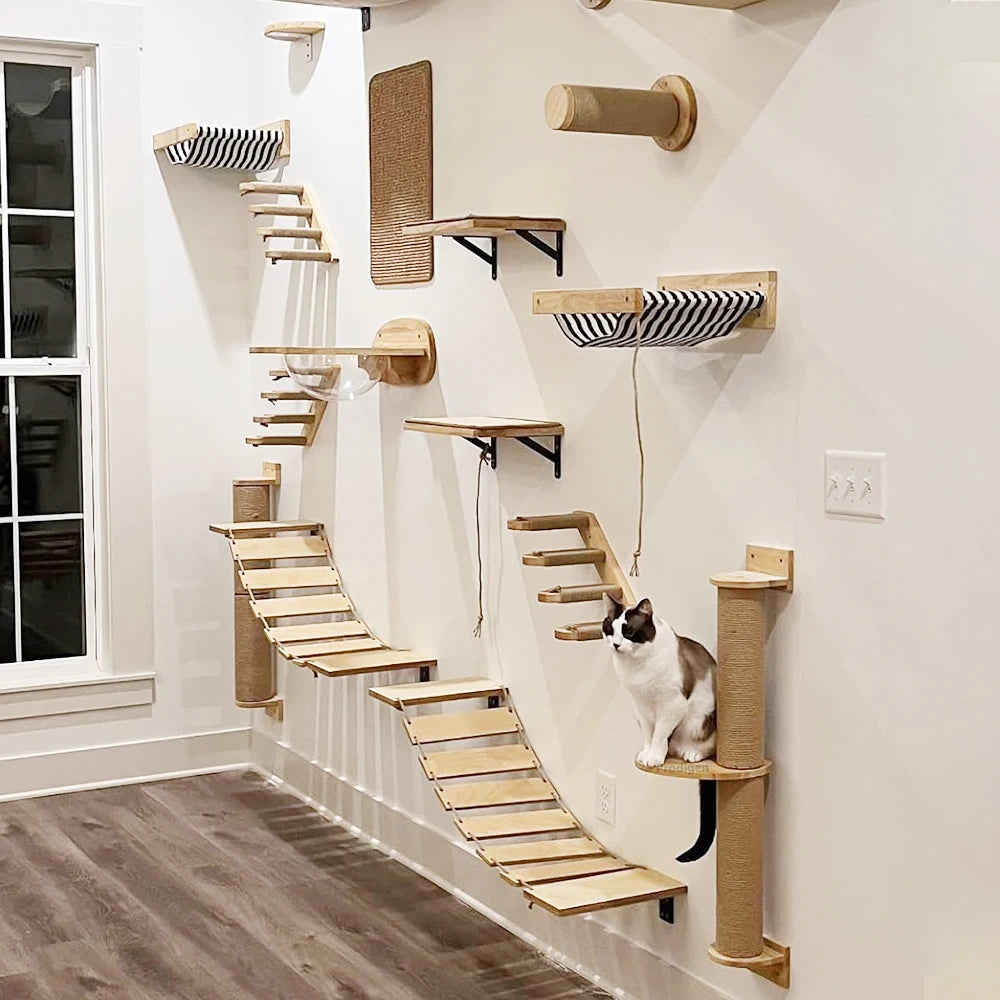 Modular Wall-Mounted Cat Adventure Park - Build Your Vertical Playground