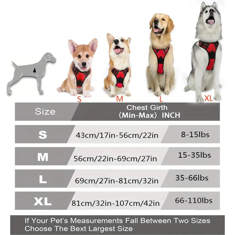 Pro-Grade Multi-Color No-Pull Harness for Large Dogs