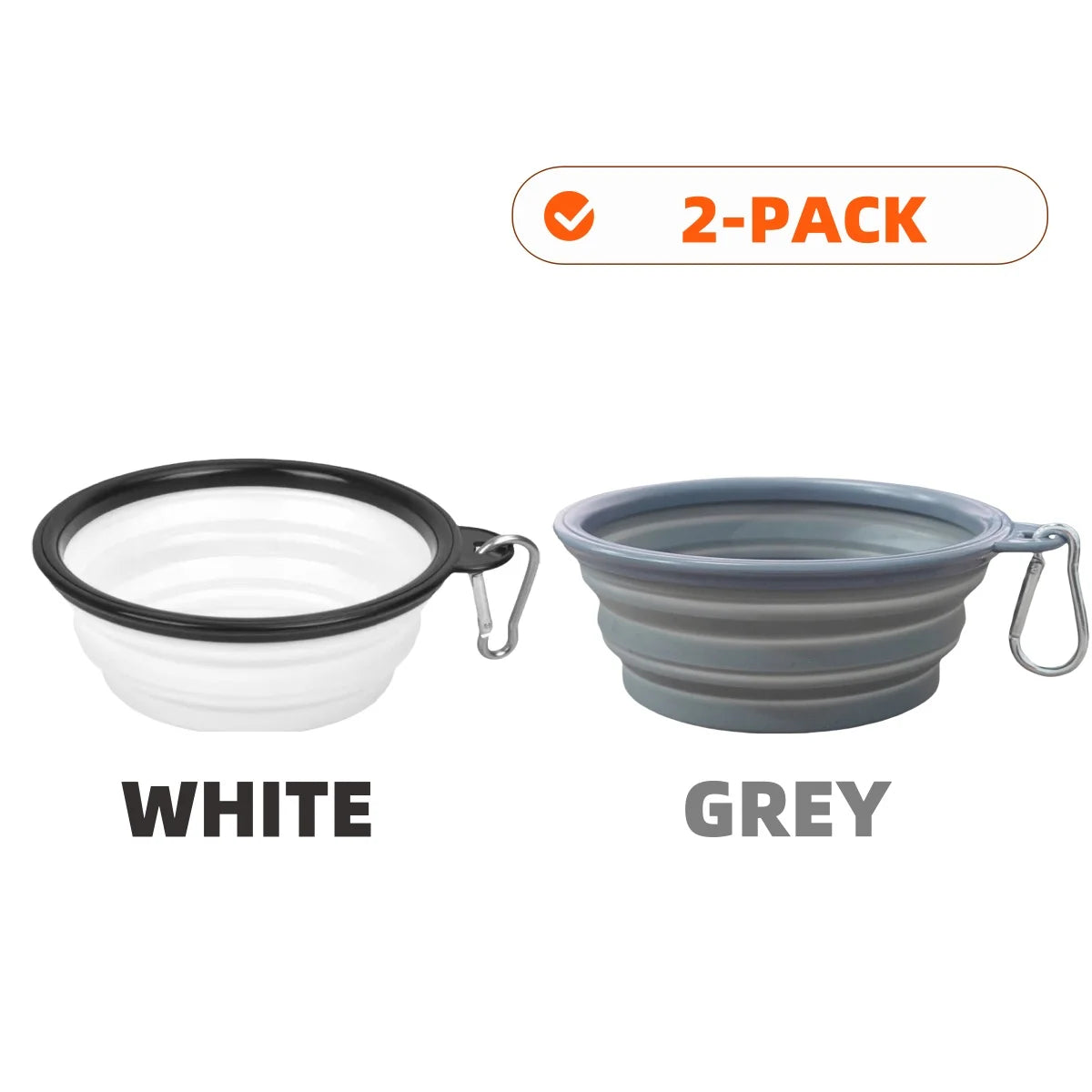 2-Pack Collapsible Silicone Travel Bowls