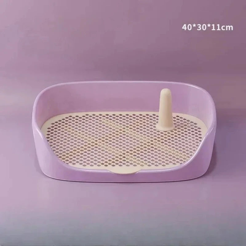Grate Pet Potty Training Tray with Removable Pee Post