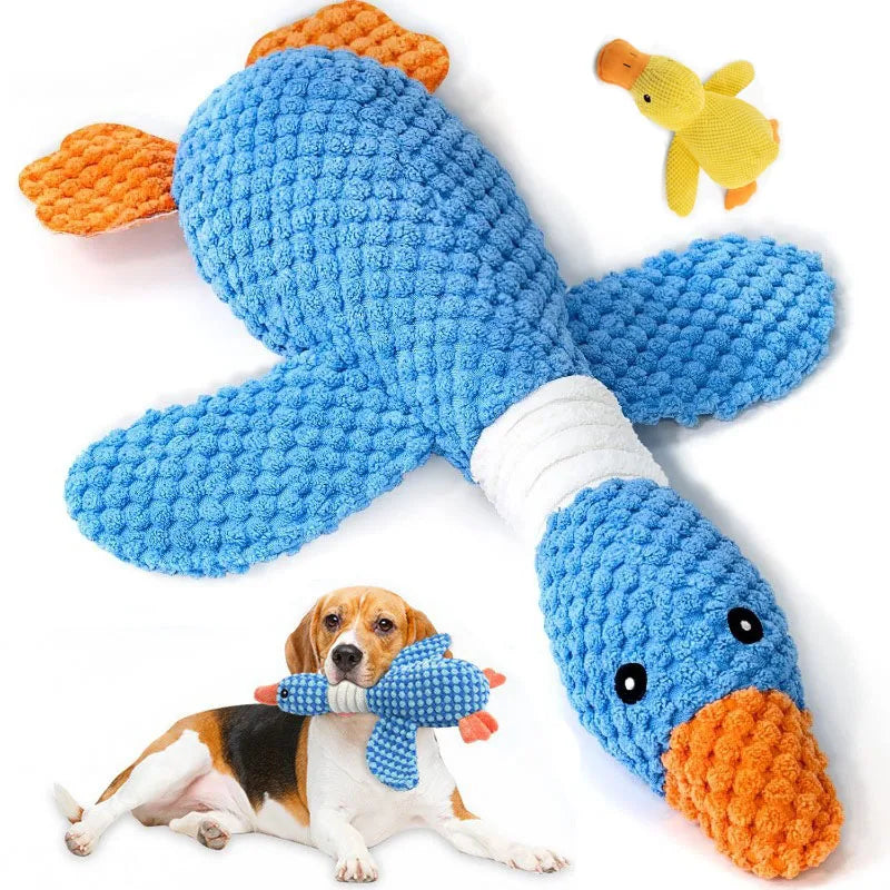 Squeaky Duck/Goose Plush Toy - Soft Texture for Cuddling and Chewing