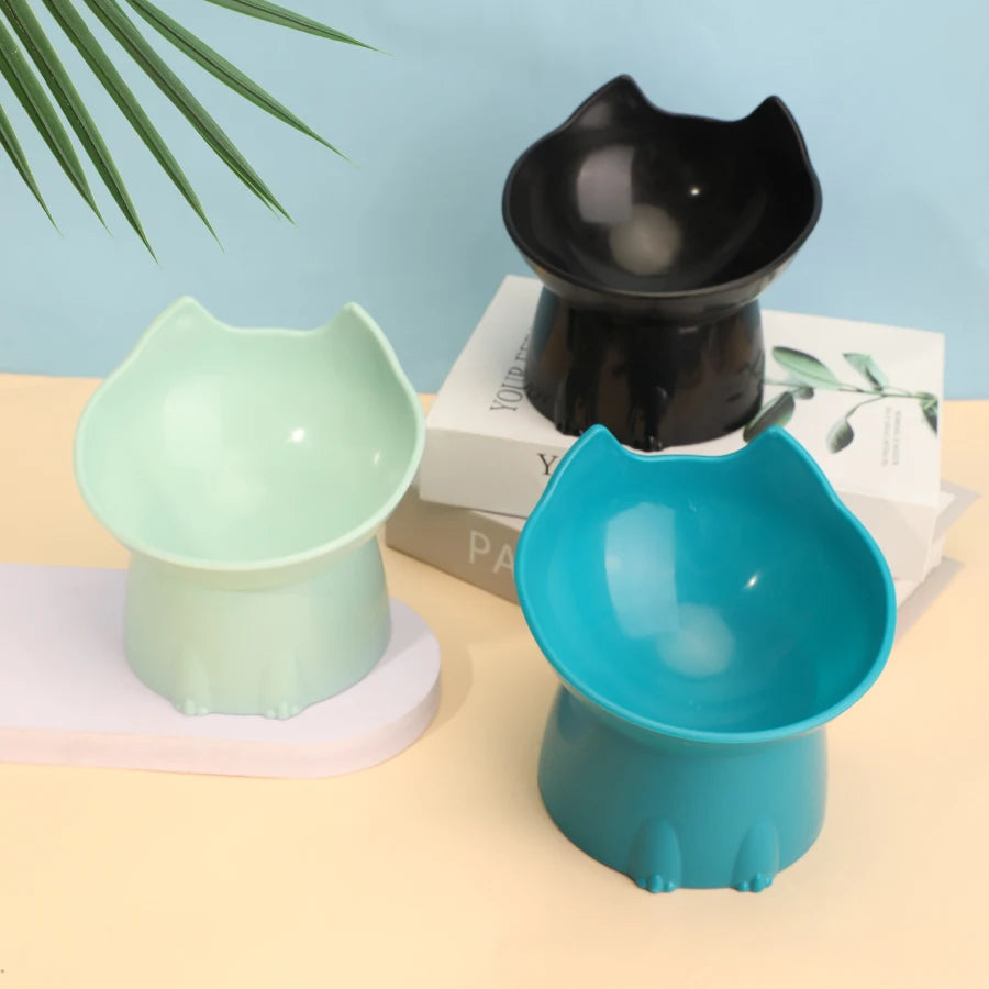 Ergonomic Cat-Head Raised Feeder