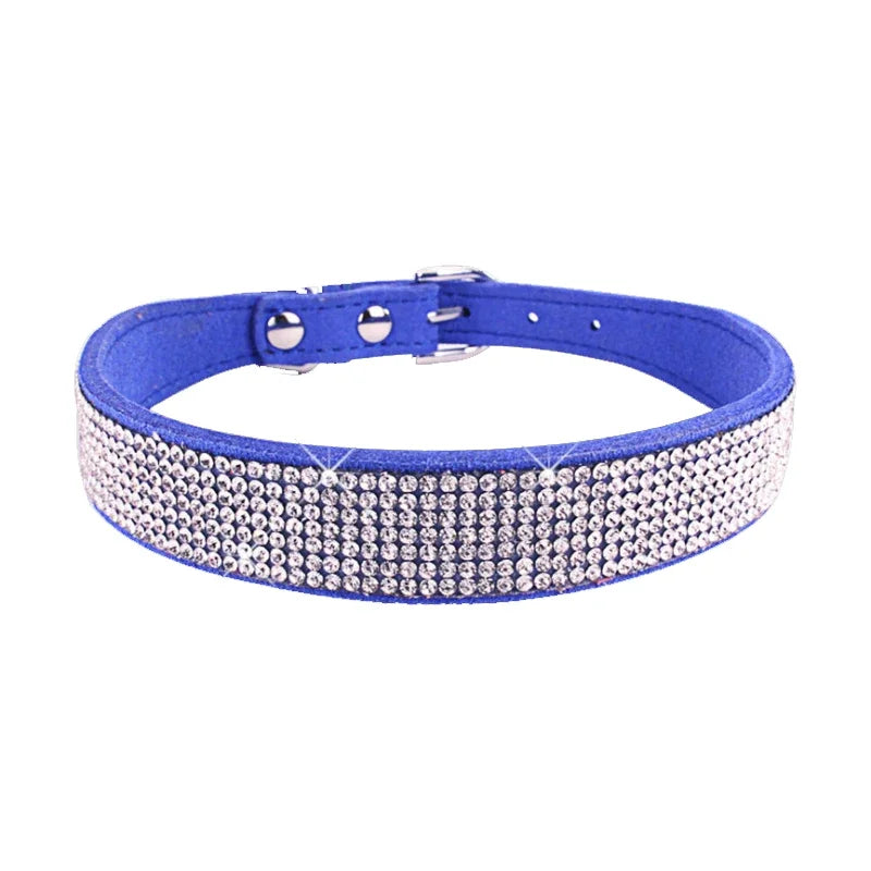 Korean Velvet Luxe Rhinestone Dog Collar