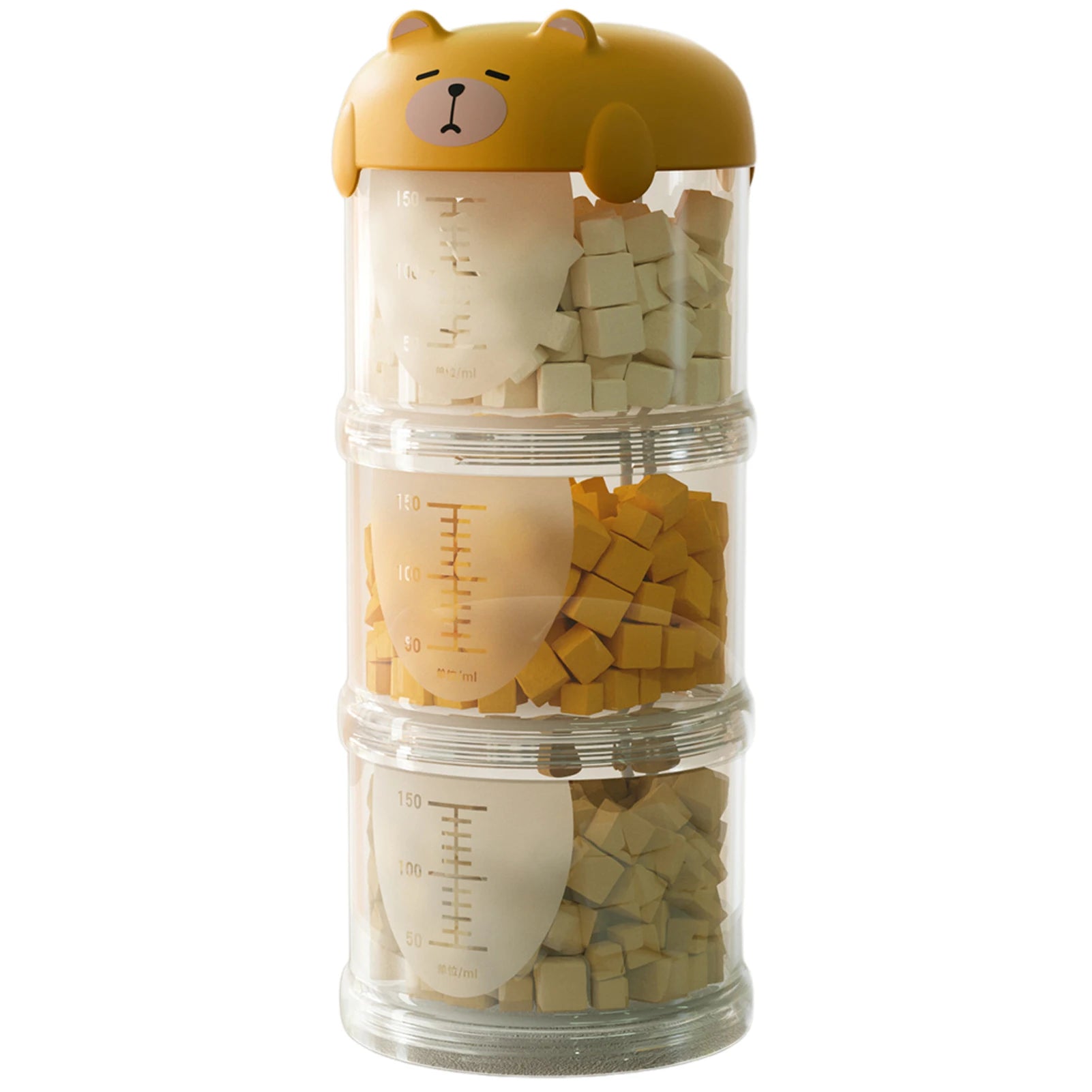 Stackable Bear-Top Travel Food Dispenser