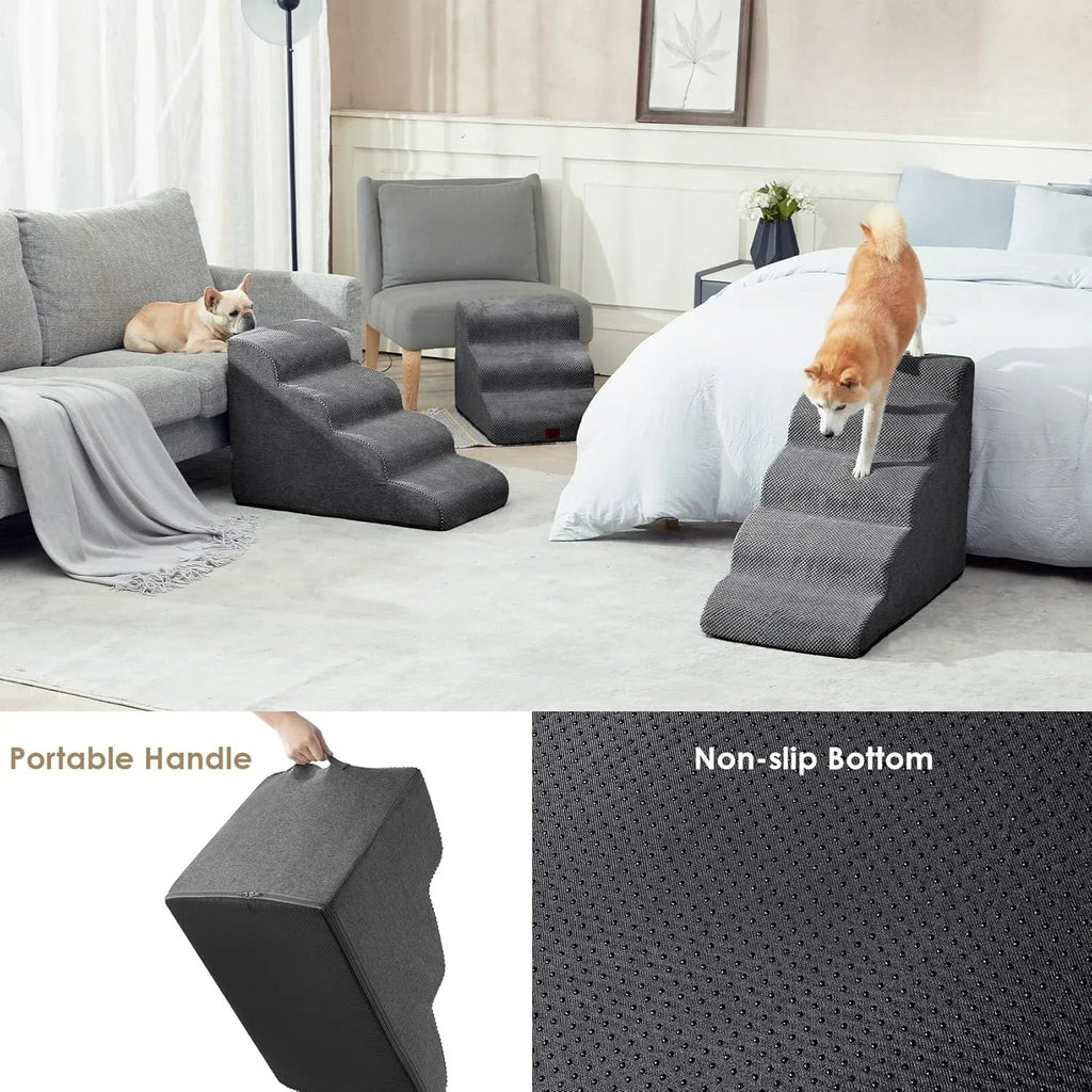 Soft Foam Pet Stairs (2, 3 or 4 Steps) - Customized Height Support