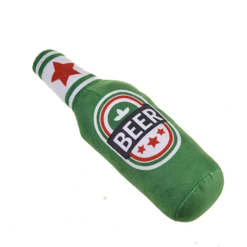 "Beer Bottle" Plush Toy Set - Themed Fun for Your Dog