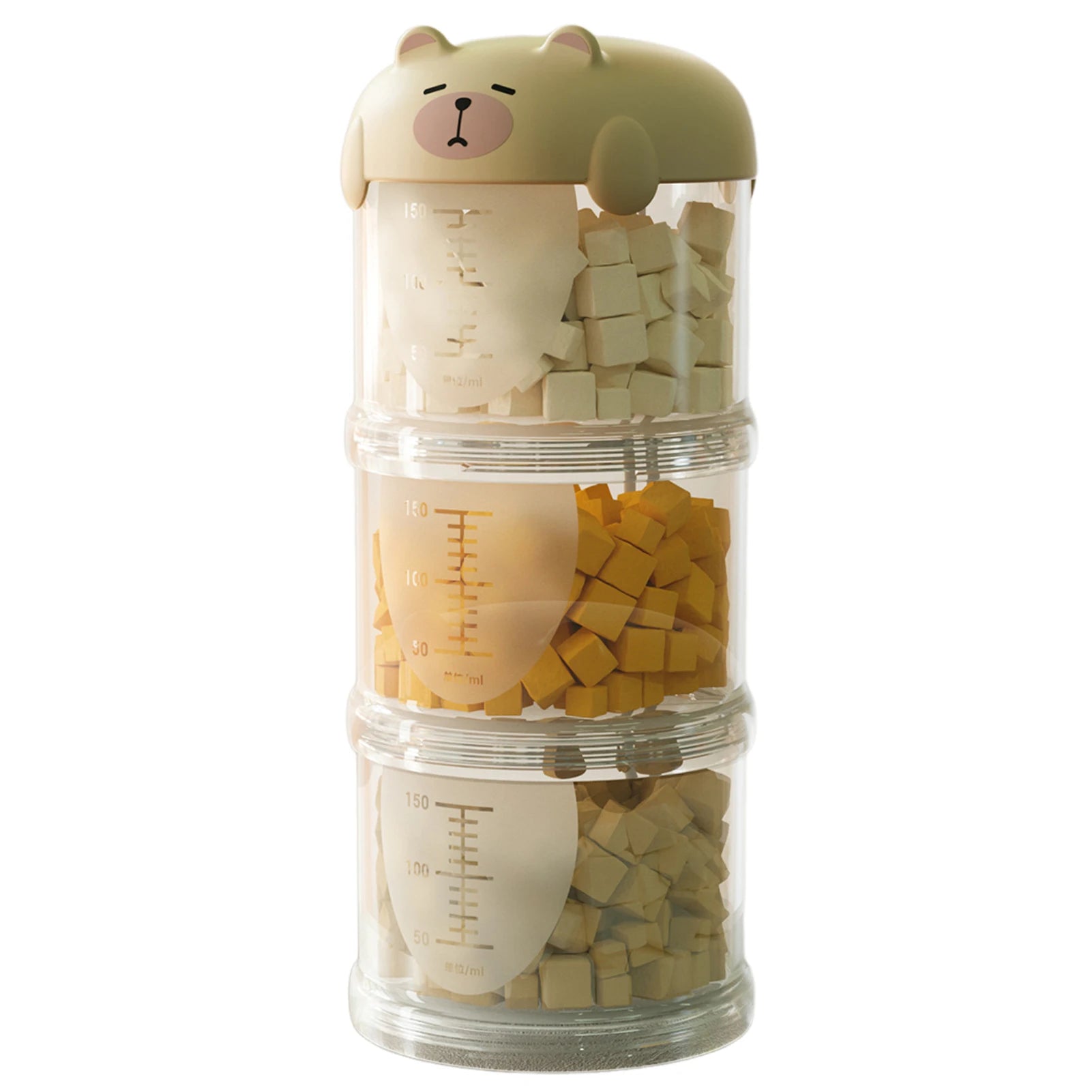 Stackable Bear-Top Travel Food Dispenser