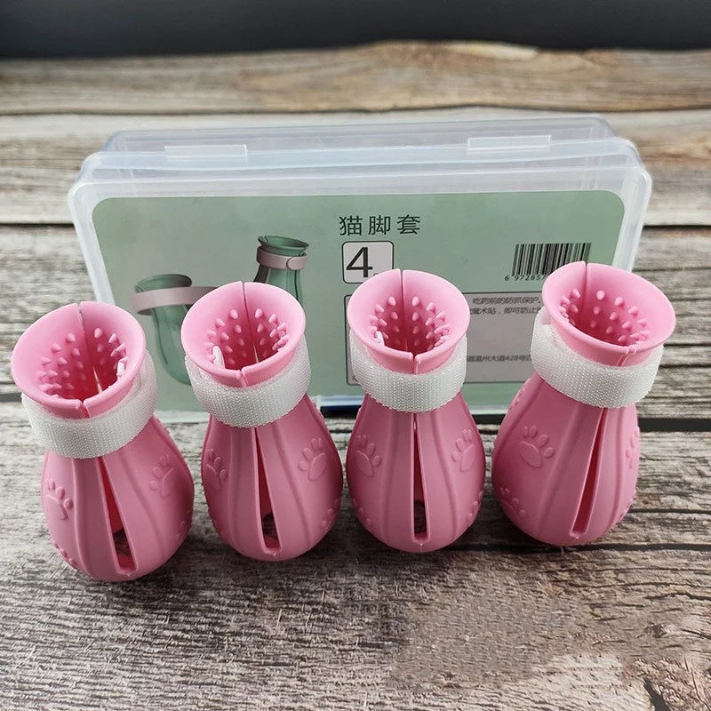 Silicone Anti-Scratch Cat Paw Protectors (For Bathing & Grooming)
