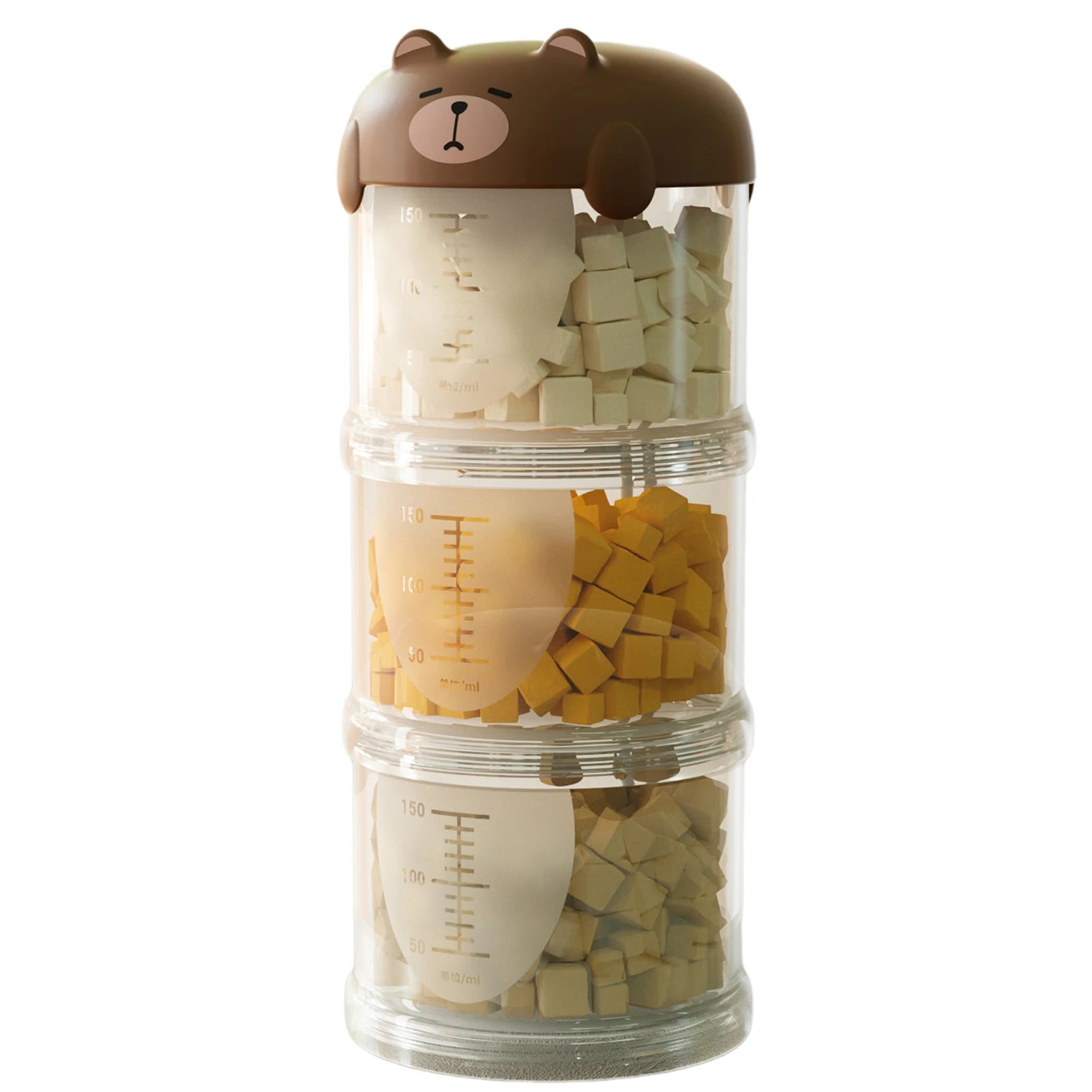 Stackable Bear-Top Travel Food Dispenser