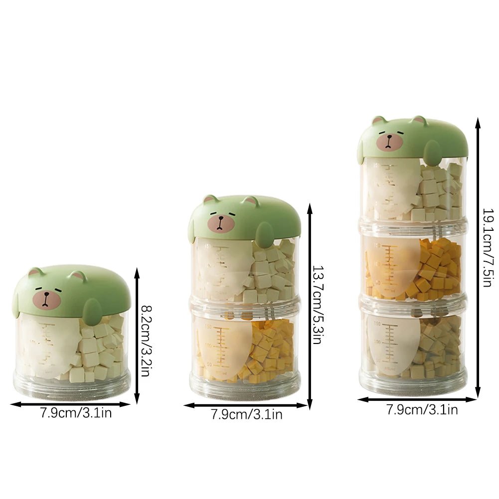 Stackable Bear-Top Travel Food Dispenser