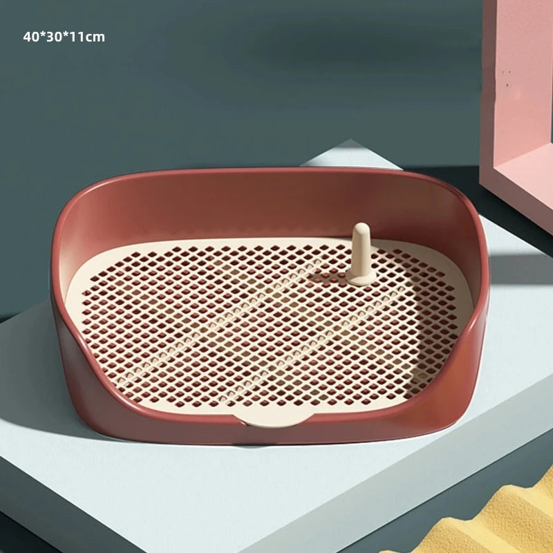 Grate Pet Potty Training Tray with Removable Pee Post