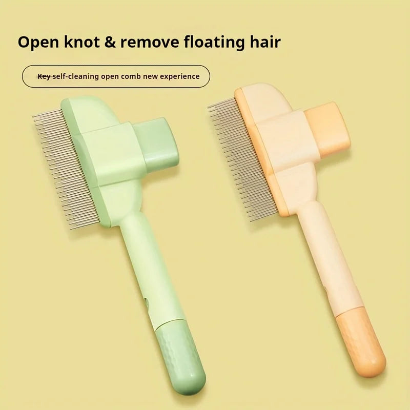 Patented One-Key Self-Cleaning Pet Comb