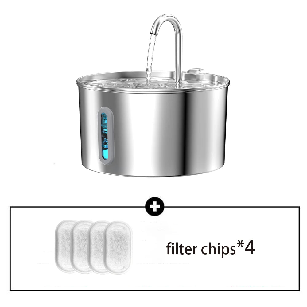 2.2L Stainless Steel Quiet Pet Fountain (Square & Round)