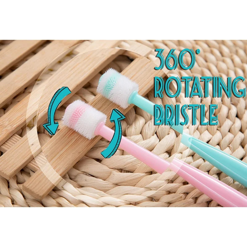 360° Rotating Bristle Non-Slip Handle Toothbrush