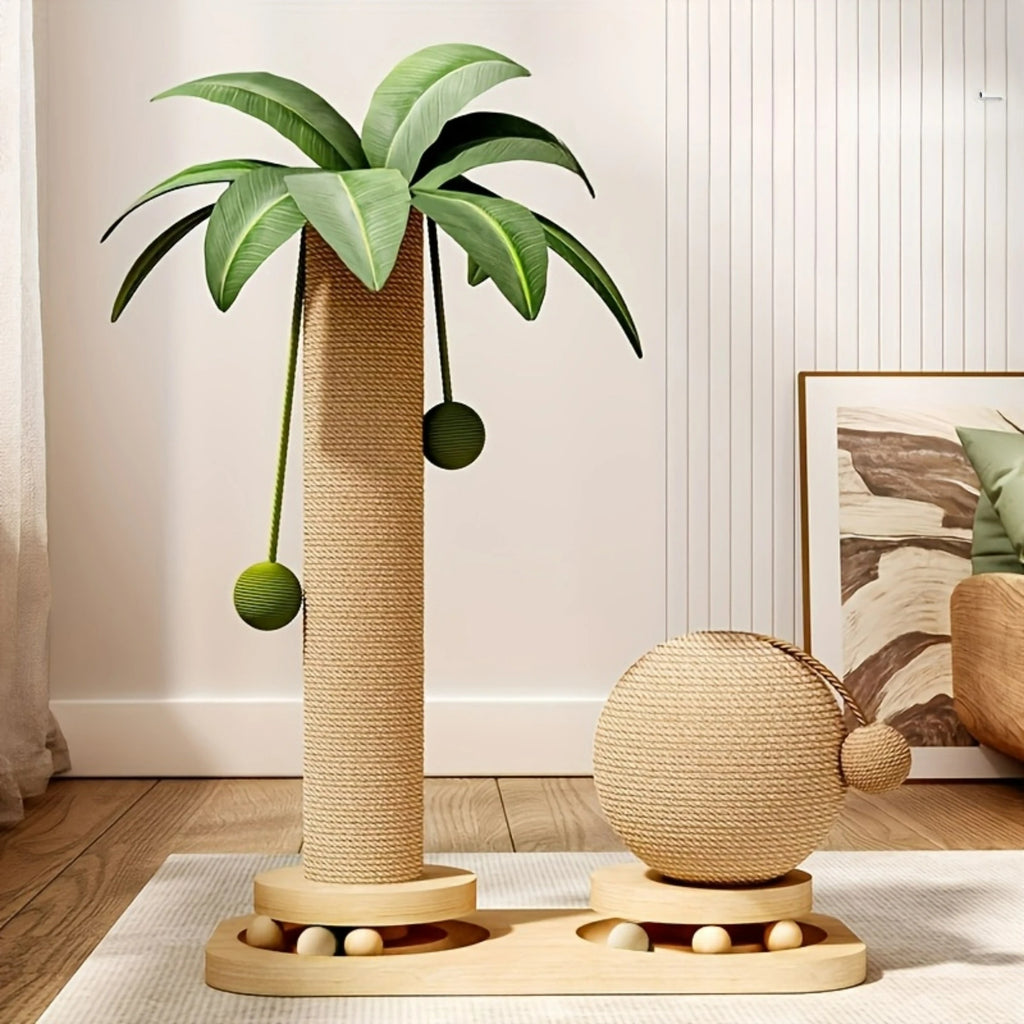 Durable Coconut Tree Themed Cat Scratching Tower