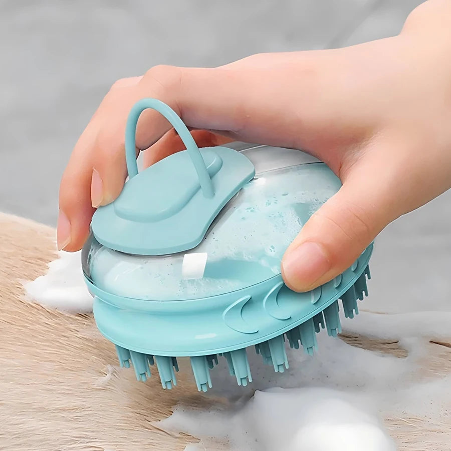 2-in-1 Comfort Dispenser Pet Bath Brush
