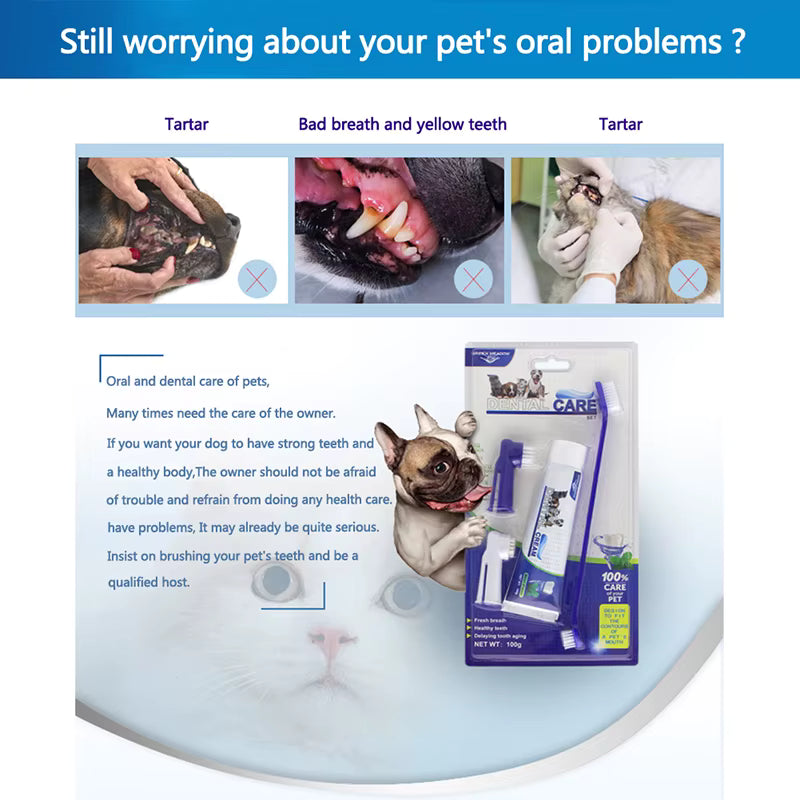 100% Care 4-in-1 Pet Dental Care Kit